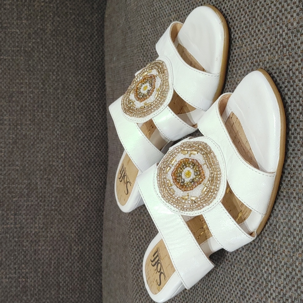 SOFFT Beaded Sandals Backless Cushioned Heel